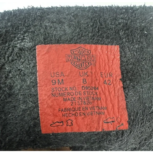 Harley Davidson Ranger 8” Black Leather Zip Lace Buckle Motorcycle Boot Mens 9 M - Picture 10 of 16